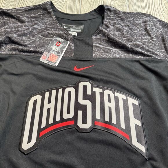 Ohio State Buckeyes Nike Team Black Hockey Jersey Spellout Mens XXL Blackout NWT - Picture 2 of 11